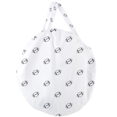 American Football Ball Motif Print Pattern Giant Round Zipper Tote by dflcprintsclothing