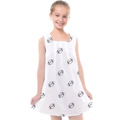 American Football Ball Motif Print Pattern Kids  Cross Back Dress by dflcprintsclothing
