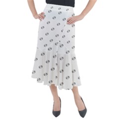 American Football Ball Motif Print Pattern Midi Mermaid Skirt by dflcprintsclothing