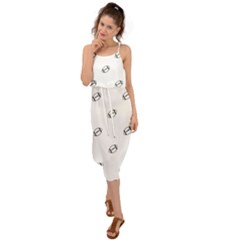 American Football Ball Motif Print Pattern Waist Tie Cover Up Chiffon Dress by dflcprintsclothing