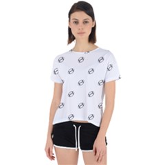 American Football Ball Motif Print Pattern Open Back Sport Tee by dflcprintsclothing