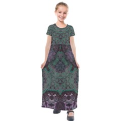Mandala Corset Kids  Short Sleeve Maxi Dress by MRNStudios