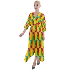 Digital Stars Quarter Sleeve Wrap Front Maxi Dress by Sparkle