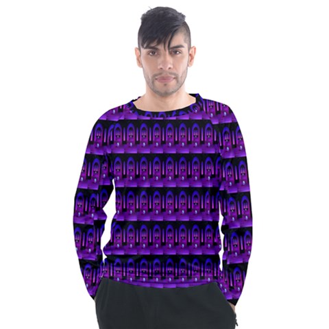 Violet Retro Men s Long Sleeve Raglan Tee by Sparkle