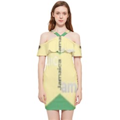 Jamaica, Jamaica  Shoulder Frill Bodycon Summer Dress by Janetaudreywilson