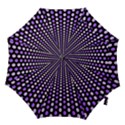 Purple and Pink Dots Pattern, black background Hook Handle Umbrellas (Small) View1