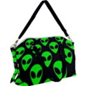 We are WATCHING you! Aliens pattern, UFO, faces Canvas Crossbody Bag View1