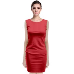 Amaranth Red & Black - Sleeveless Velvet Midi Dress by FashionLane