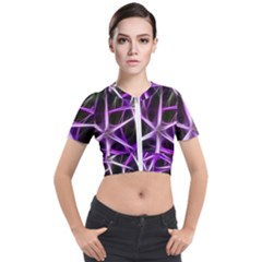 Neurons Brain Cells Imitation Short Sleeve Cropped Jacket by HermanTelo