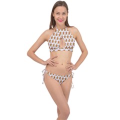 Gingerbread Men Cross Front Halter Bikini Set by Mariart