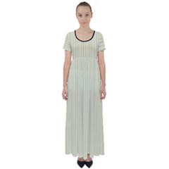Creamy Yellow & Black - High Waist Short Sleeve Maxi Dress by FashionLane