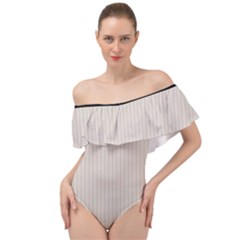 Abalone Grey & Black - Off Shoulder Velour Bodysuit  by FashionLane