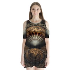 Fractal Illusion Shoulder Cutout Velvet One Piece by Sparkle
