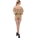 Wood Brown - Off Shoulder Velour Bodysuit  View2