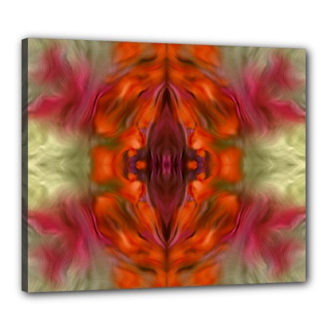 Landscape In A Colorful Structural Habitat Ornate Canvas 24  X 20  (stretched) by pepitasart