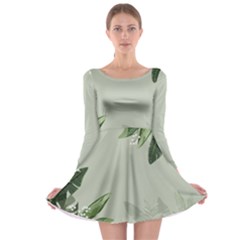 Banana Pattern Plant Long Sleeve Skater Dress by Mariart