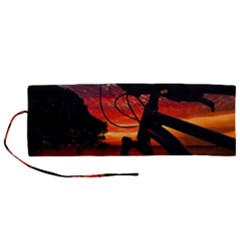 Mountain Bike Parked At Waterfront Park003 Roll Up Canvas Pencil Holder (m) by dflcprintsclothing