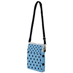 Large Black Polka Dots On Baby Blue - Multi Function Travel Bag by FashionLane