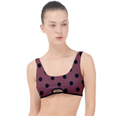 Large Black Polka Dots On Brandy Brown - The Little Details Bikini Top by FashionLane