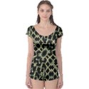 Dark Interlace Motif Mosaic Pattern Boyleg Leotard  View1