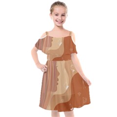 Online Woman Beauty Brown Kids  Cut Out Shoulders Chiffon Dress by Mariart