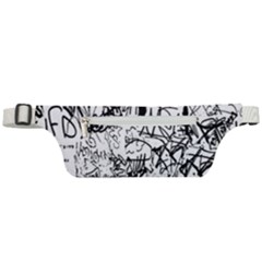 Black And White Graffiti Abstract Collage Active Waist Bag by dflcprintsclothing