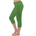 Green knitting Lightweight Velour Capri Yoga Leggings View2
