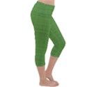 Green knitting Lightweight Velour Capri Yoga Leggings View3