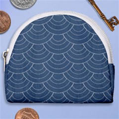 Blue Sashiko Horseshoe Style Canvas Pouch by goljakoff