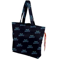 Just Beauty Words Motif Print Pattern Drawstring Tote Bag by dflcprintsclothing