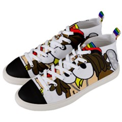  Rainbow Stoner Owl Men s Mid-top Canvas Sneakers by IIPhotographyAndDesigns