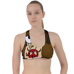  Rainbow Stoner Owl Criss Cross Racerback Sports Bra by IIPhotographyAndDesigns