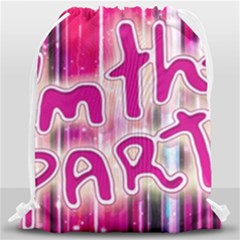 Party Concept Typographic Design Drawstring Bag (large) by dflcprintsclothing