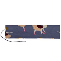 Cute  Pattern With  Dancing Ballerinas On The Blue Background Roll Up Canvas Pencil Holder (l) by EvgeniiaBychkova