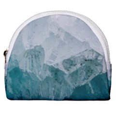 Blue Green Waves Horseshoe Style Canvas Pouch by goljakoff