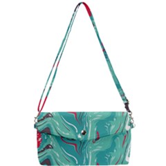 Green Vivid Marble Pattern 2 Removable Strap Clutch Bag by goljakoff