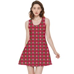 Snowflake Christmas Tree Pattern Inside Out Reversible Sleeveless Dress by Amaryn4rt