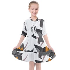 Natural Palm Plant Kids  All Frills Chiffon Dress by Mariart