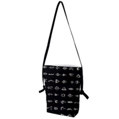 Electrical Symbols Callgraphy Short Run Inverted Folding Shoulder Bag by WetdryvacsLair