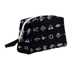 Electrical Symbols Callgraphy Short Run Inverted Wristlet Pouch Bag (medium) by WetdryvacsLair