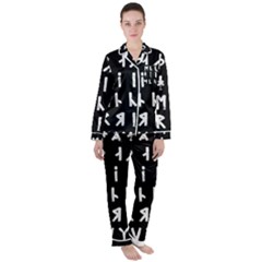 Complete Dalecarlian Rune Set Inverted Satin Long Sleeve Pajamas Set by WetdryvacsLair
