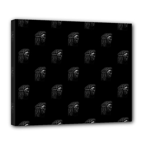 Arfican Head Sculpture Motif Print Pattern Deluxe Canvas 24  X 20  (stretched) by dflcprintsclothing
