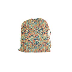 Mosaic Print 2 Drawstring Pouch (small) by designsbymallika