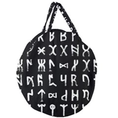 Macromannic Runes Collected Inverted Giant Round Zipper Tote by WetdryvacsLair