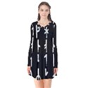 Medieval Runes Collected Inverted Complete Long Sleeve V-neck Flare Dress View1
