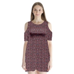 Star Lines Shoulder Cutout Velvet One Piece by Sparkle