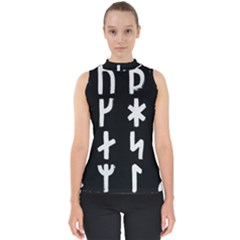 Younger Futhark Rune Set Collected Inverted Mock Neck Shell Top by WetdryvacsLair