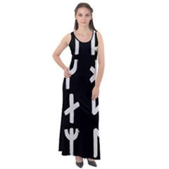 Younger Futhark Rune Set Collected Inverted Sleeveless Velour Maxi Dress by WetdryvacsLair