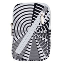 Nine Bar Monochrome Fade Squared Wheel Belt Pouch Bag (small) by WetdryvacsLair