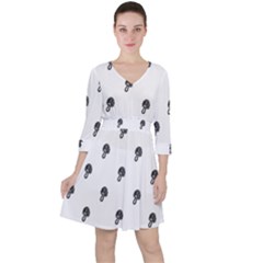 Aviator Helmet Motif Print Pattern Ruffle Dress by dflcprintsclothing